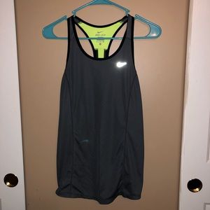 Gray and neon yellow Nike drifit tank